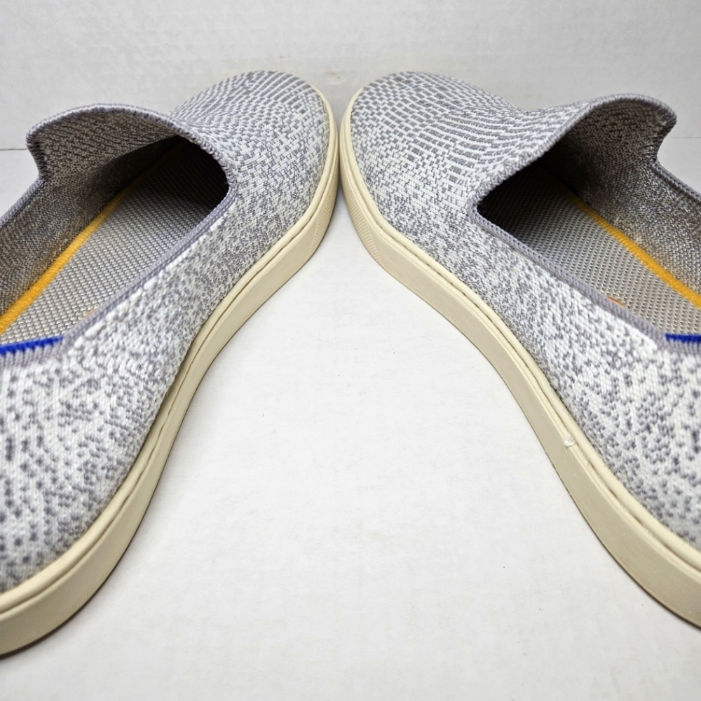 Rothy's Opal Python Sz 8.5 White & Gray Print Slip On Sneakers Retired Tennis - Picture 6 of 10